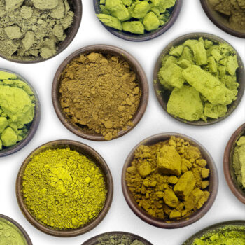 Selection of different kratom varieties